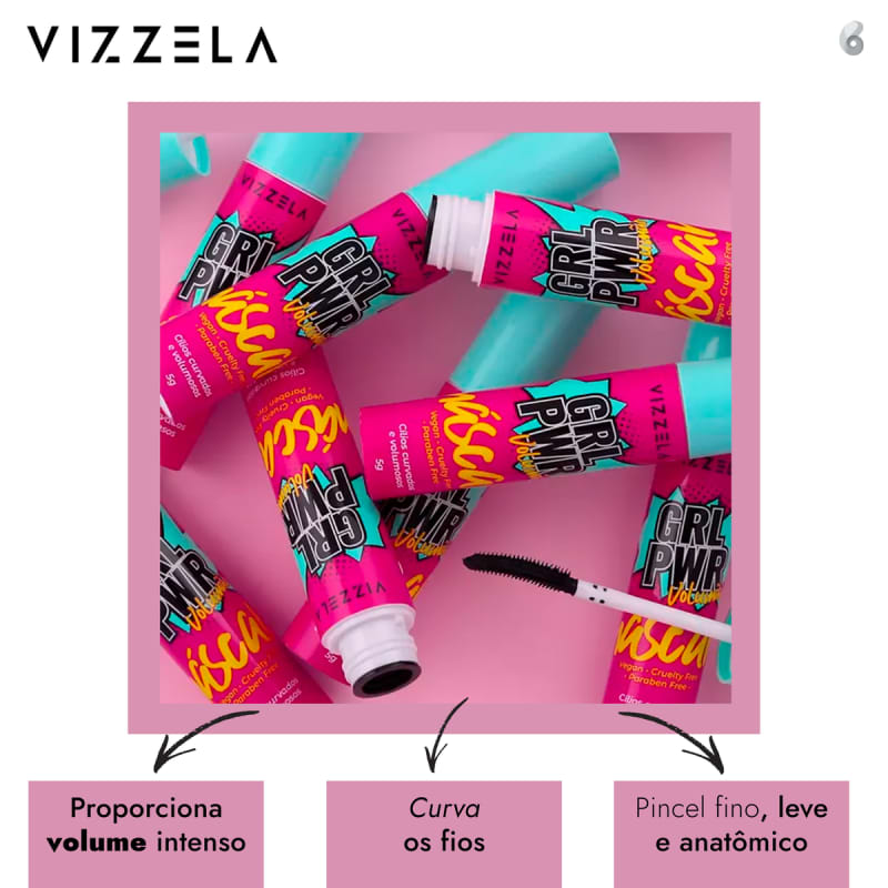 Máscara para cílios - Girl power volumão - Vizzela