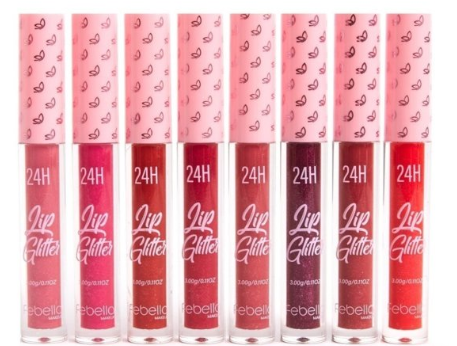 Batom Lip Glitter Liquido 24H efeito matte - Febella