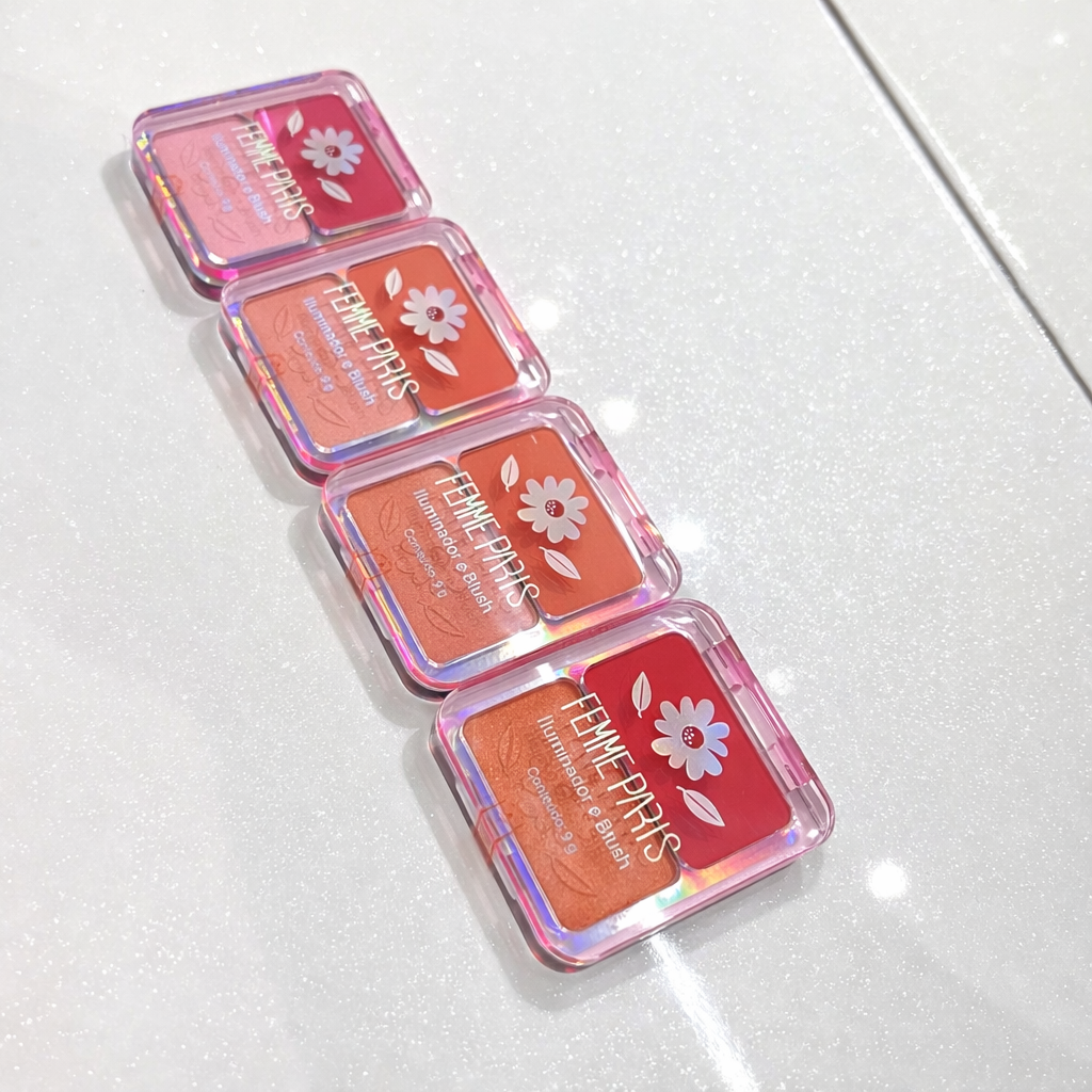 Iluminador e Blush 2 em 1 - Femme Paris