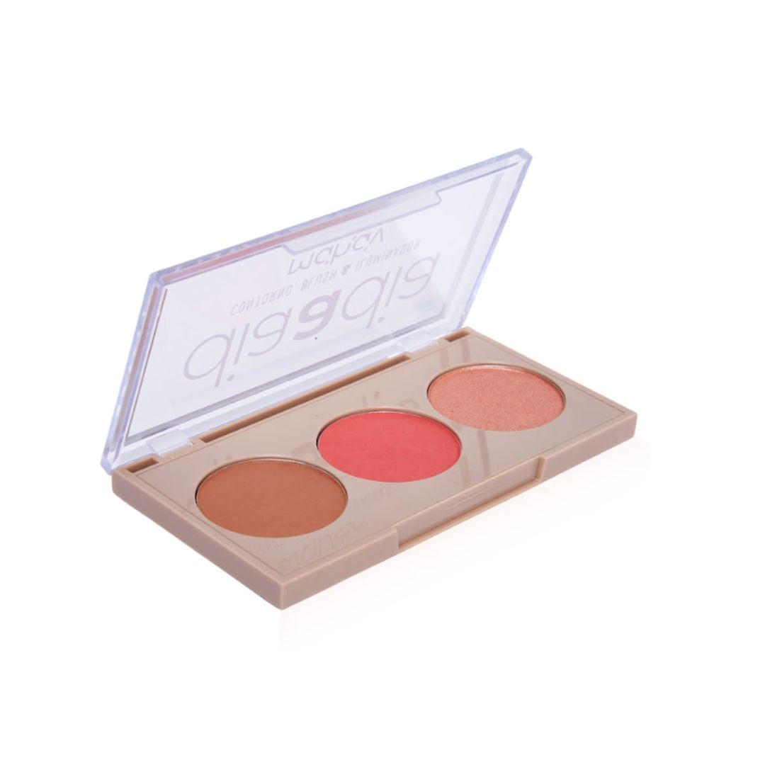 Trio Contorno, Blush Iluminador Dia a Dia - Mahav