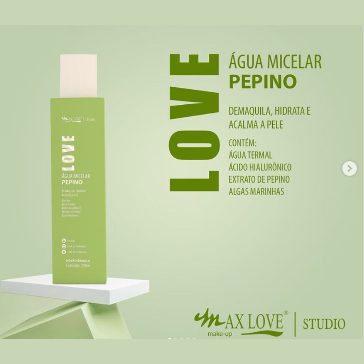 Agua Micelar Pepino 290ml - Max Love