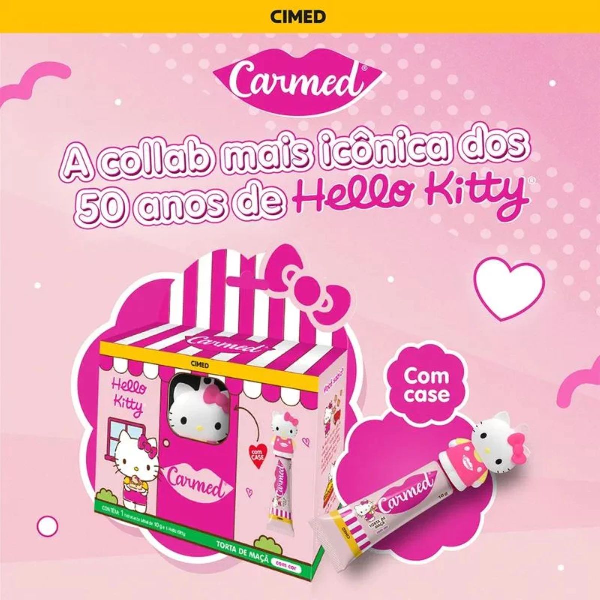 Carmed Hello Kitty Torta de Maça Hidratante e Protetor Labial