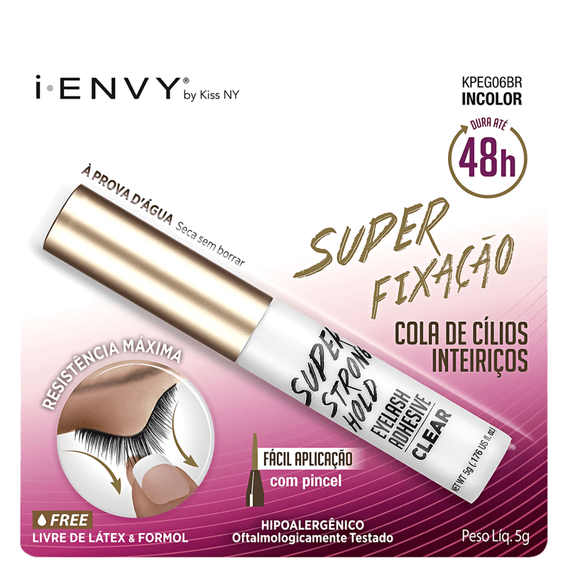 Cola para cílios postiços - Kiss NY i-Envy