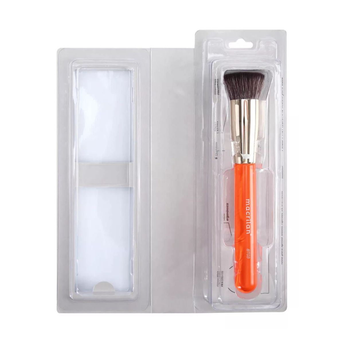 Pincel profissional kabuki para base BT03 Linha Beauty Tools - Macrilan