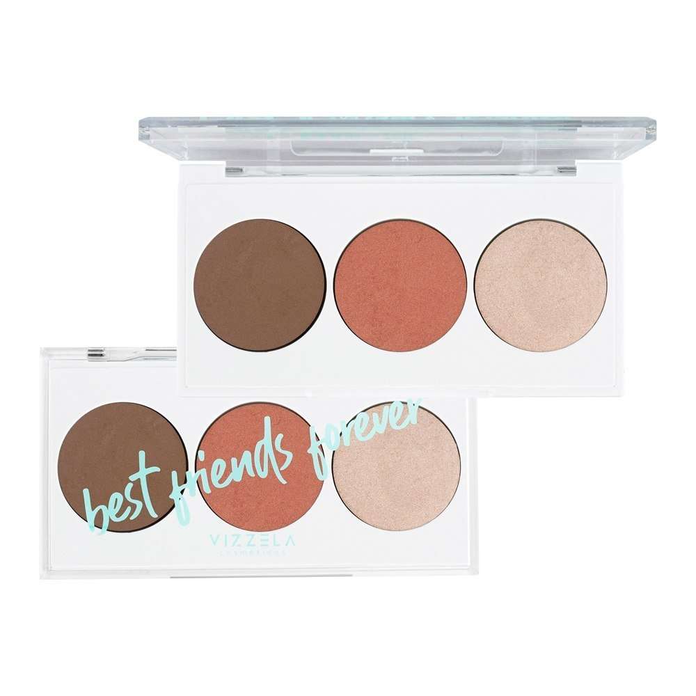 Paleta BFF - Blush/Contorno/Iluminador - Vizzela