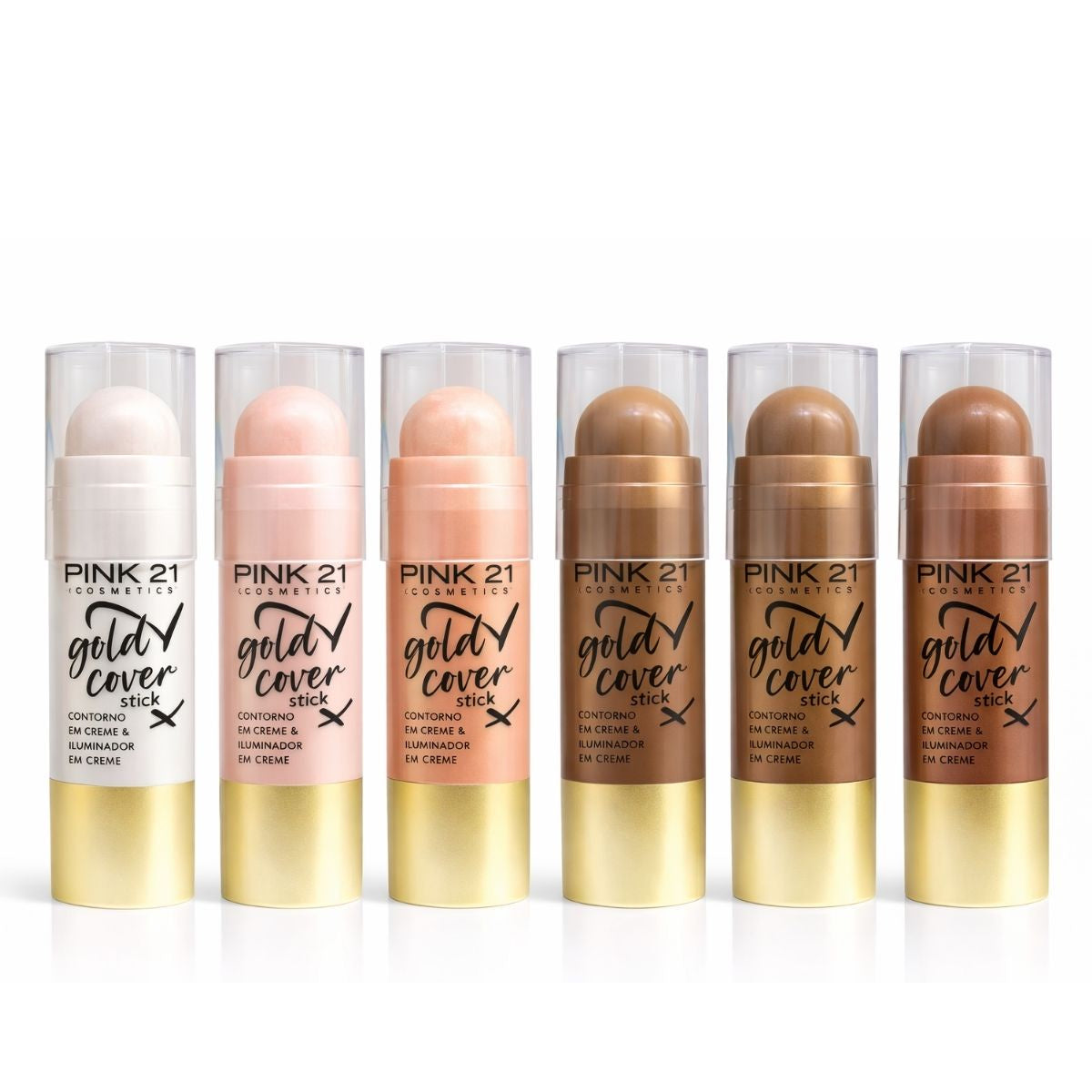 Iluminador e Contorno Stick Gold Cover Stick - Pink 21