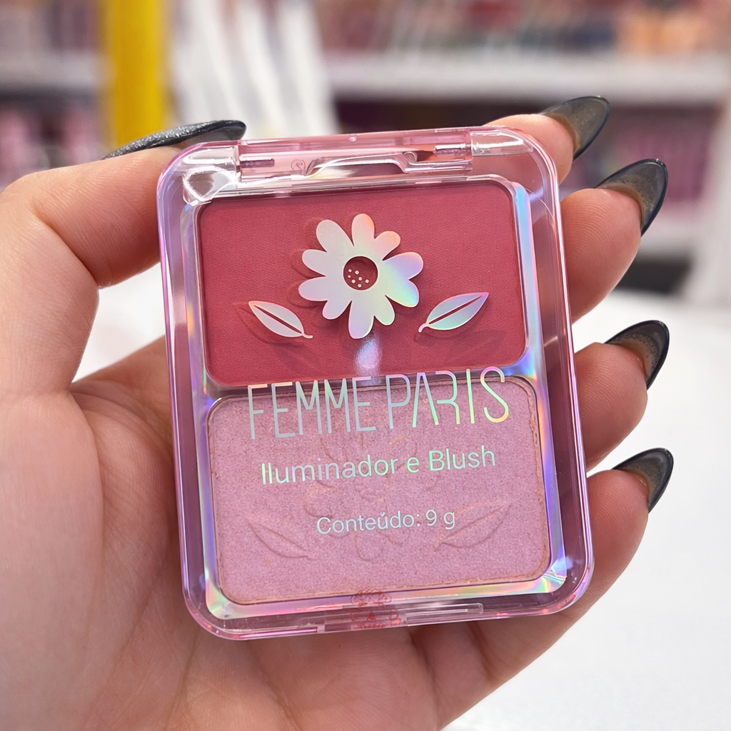 Iluminador e Blush 2 em 1 - Femme Paris