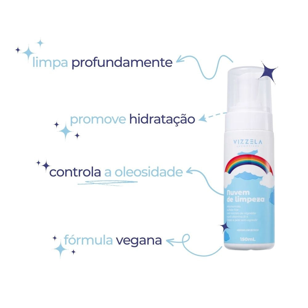 Espuma Facial Nuvem de Limpeza - Vizzela