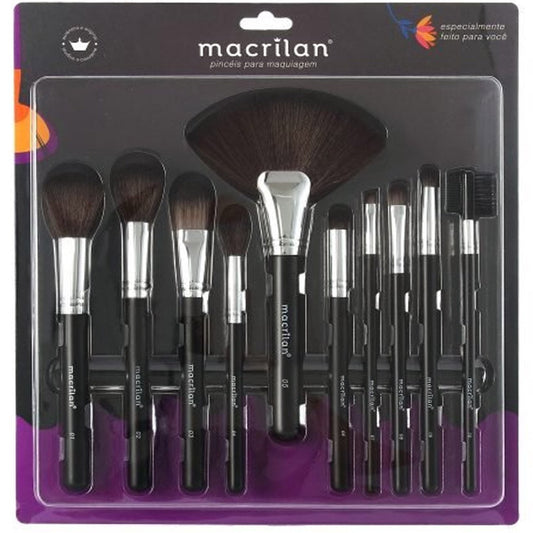 Kit com 10 pincéis para maquiagem KP9-1B - Macrilan
