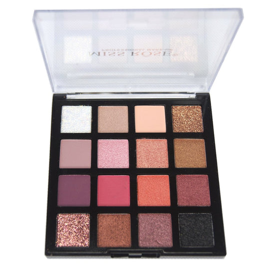 Paleta de sombras profissional 16 cores - Miss Rosê