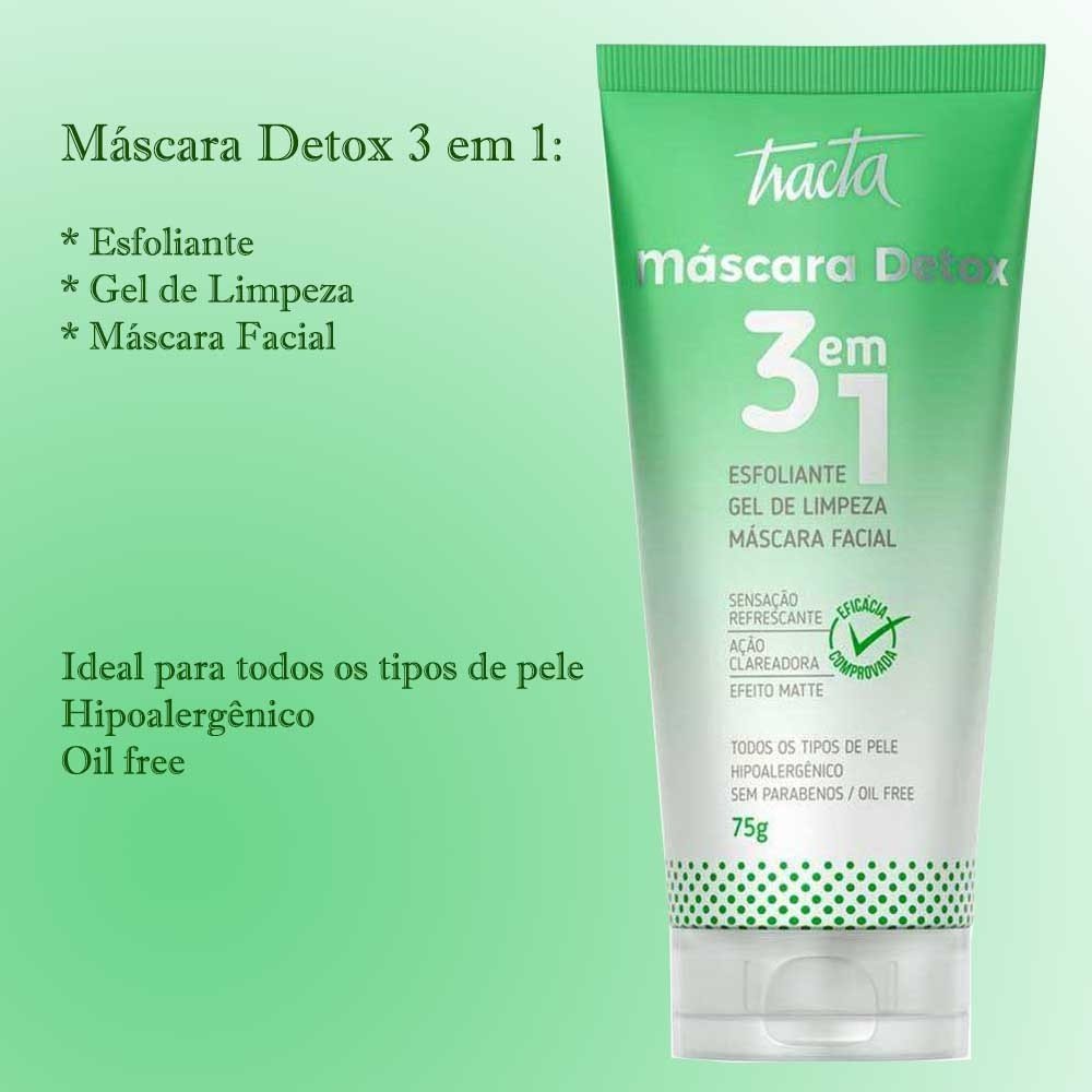 Máscara Facial Detox 3 em 1 - Tracta