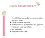 Pincel Chanfrado Maquiagem BFF Blush Contorno Iluminador - Vizzela