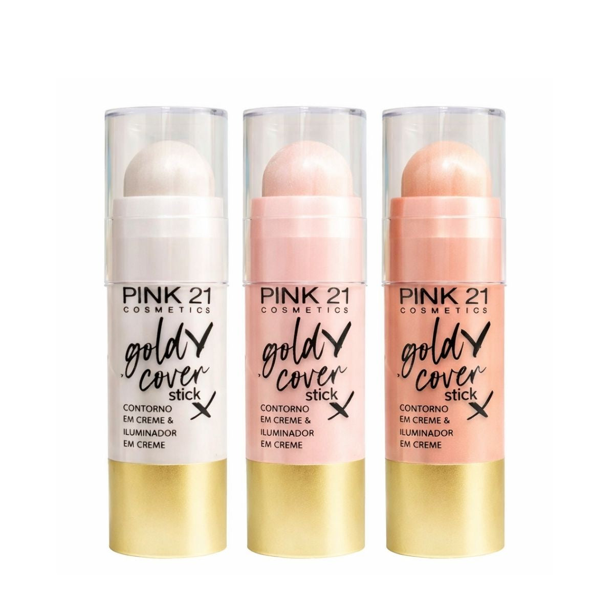 Iluminador e Contorno Stick Gold Cover Stick - Pink 21