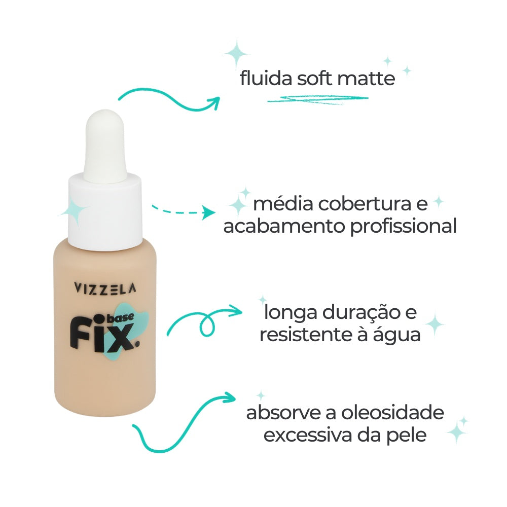 Base Líquida Fix Soft Matte - Vizzela