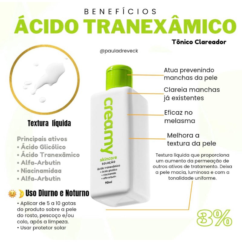 Ácido tranexâmico Clareador 90ML - Creamy