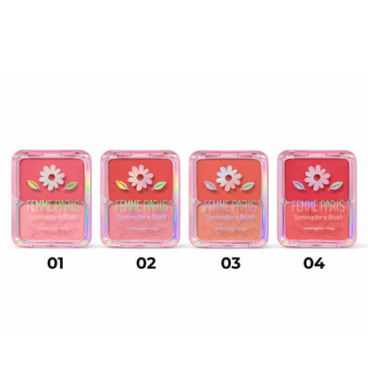 Iluminador e Blush 2 em 1 - Femme Paris