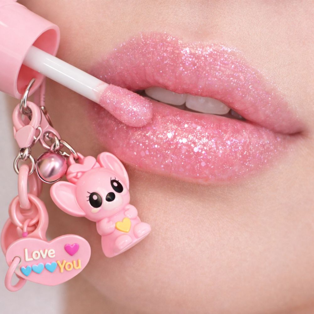 Lip Gloss Labial Angel Stitch com pingente - Huda Royal