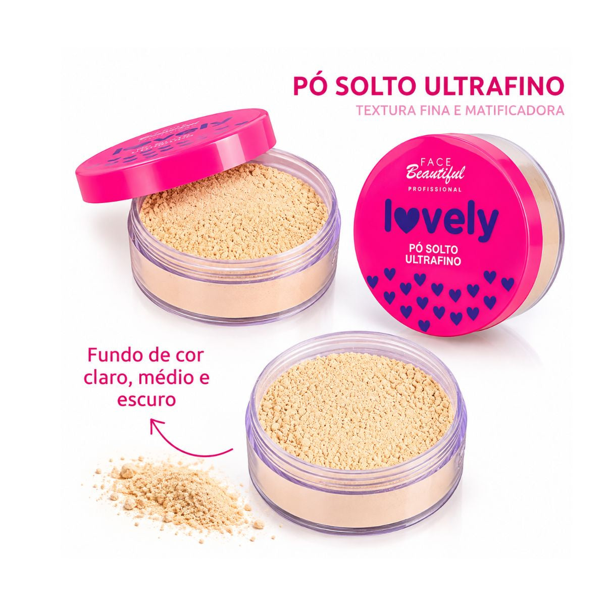 Pó Solto Ultrafino Lovely - Face Beautiful