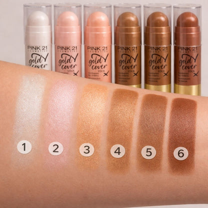 Iluminador e Contorno Stick Gold Cover Stick - Pink 21