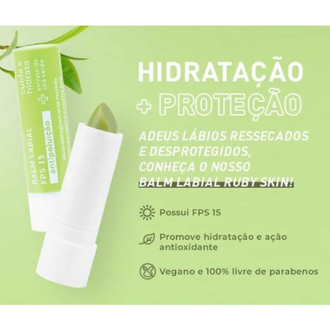 Balm labial FPS15 Ruby Skin Proteção Urbana - Ruby Rose