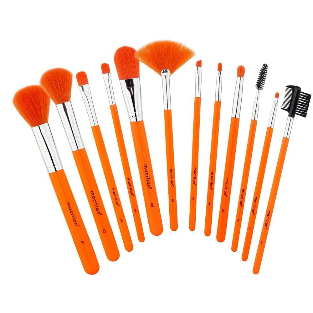 Kit 12 pincéis para maquiagem EN001 Linha NEON – MACRILAN