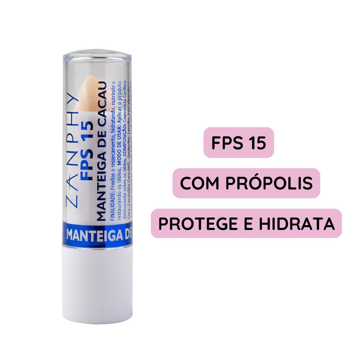 Manteiga De Cacau Propolis Protetor Labial - Zanphy